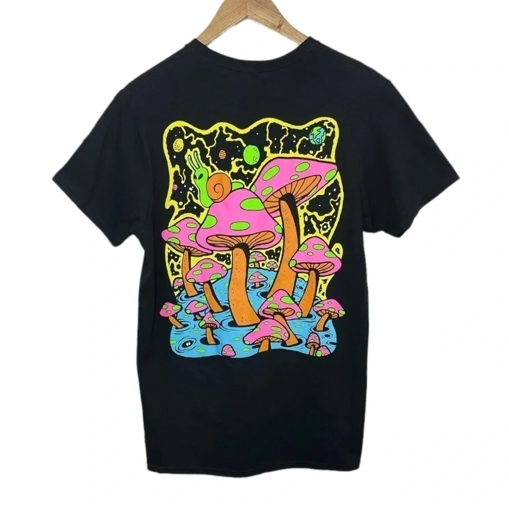 A-lab Trip On This Mushroom Tee T-Shirt Black NWT